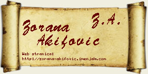 Zorana Akifović vizit kartica